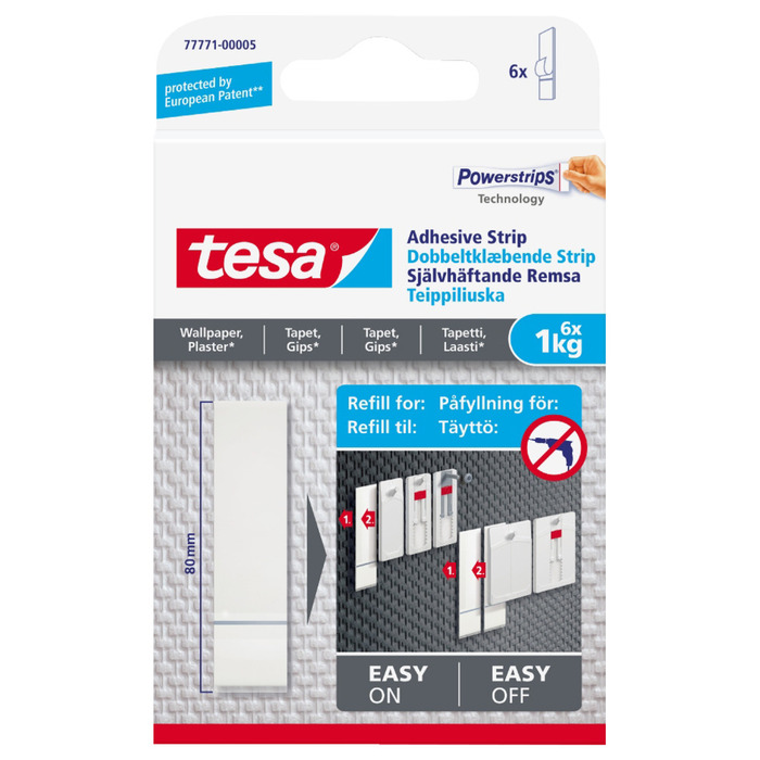 Självhäftande Remsor Refill 6-pack Tesa
